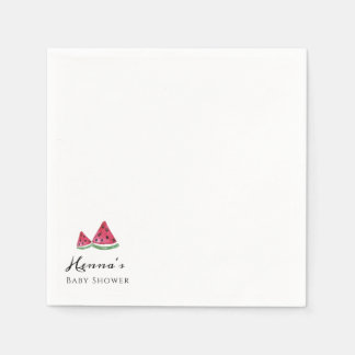 Serviette En Papier Baby Shower Minimaliste Simple Pastèque Été 