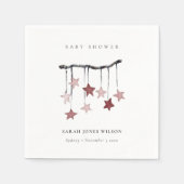 Serviette En Papier Baby shower mobile Bleu Simple Rose Star (Devant)