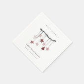 Serviette En Papier Baby shower mobile Bleu Simple Rose Star (Coin)