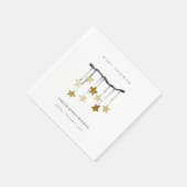 Serviette En Papier Baby shower mobile simple jaune neutre étoile (Coin)