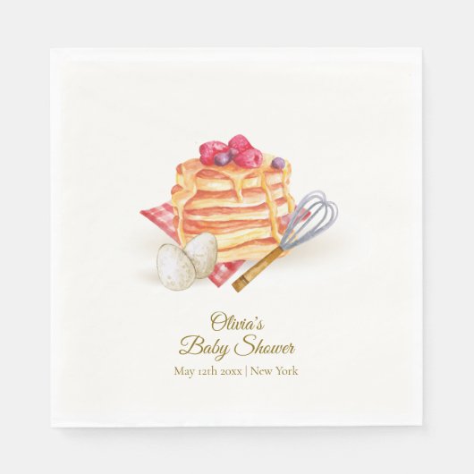Serviette En Papier Baby shower moderne Berry Pancake Egg Whisk Brunch (Devant)