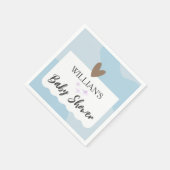 Serviette En Papier Baby shower moderne bleu clair Little Star (Coin)