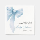 Serviette En Papier Baby shower moderne Blue Bow (Devant)