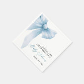 Serviette En Papier Baby shower moderne Blue Bow (Coin)