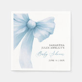 Serviette En Papier Baby shower moderne Blue Bow (Devant)