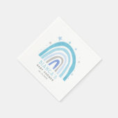 Serviette En Papier Baby shower moderne Blue Rainbow Boy (Coin)