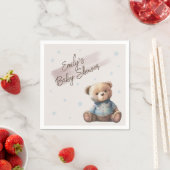 Serviette En Papier Baby shower moderne Boho Blue (En situation)