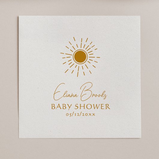 Serviette En Papier Baby shower moderne Boho Sunshine