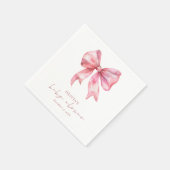 Serviette En Papier Baby shower moderne Coquette Rose Bow (Coin)