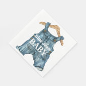 Serviette En Papier Baby shower moderne Denim Blue Jean Baby Boy (Coin)