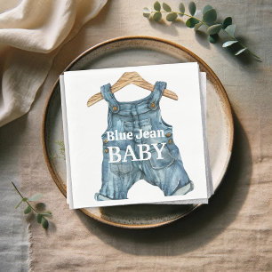 Serviette En Papier Baby shower moderne Denim Blue Jean Baby Boy