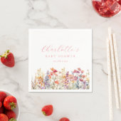 Serviette En Papier Baby shower moderne et Fleur sauvage (En situation)