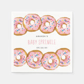 Serviette En Papier Baby shower moderne Filles de Donut Saupoudrer (Devant)