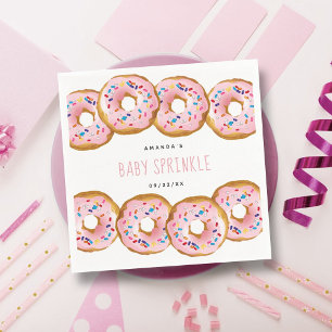 Serviette En Papier Baby shower moderne Filles de Donut Saupoudrer