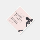 Serviette En Papier Baby shower moderne Hello Baby Black Bow (Coin)