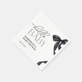 Serviette En Papier Baby shower moderne Hello Baby Black Bow (Coin)
