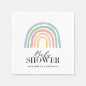 Serviette En Papier Baby shower moderne imperméable arc-en-ciel élégan (Devant)