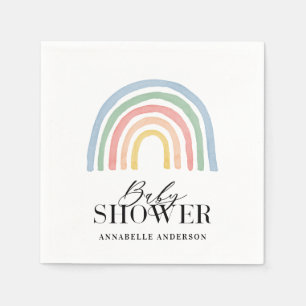 Serviette En Papier Baby shower moderne imperméable arc-en-ciel élégan