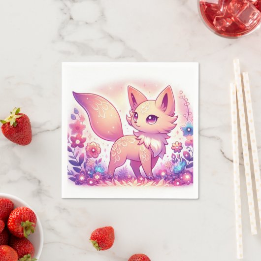 Serviette En Papier Baby shower moderne Magic Fox (En situation)