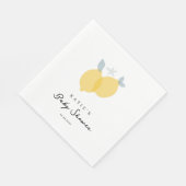 Serviette En Papier Baby shower moderne Pastel Citrus Lemons (Coin)