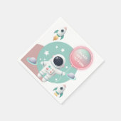 Serviette En Papier Baby shower moderne Pastel Space Explorer (Coin)