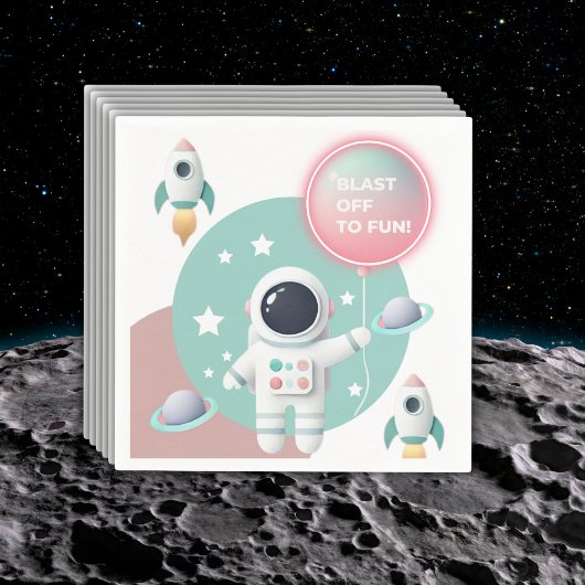 Serviette En Papier Baby shower moderne Pastel Space Explorer