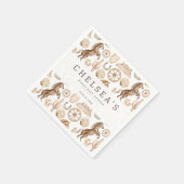 Serviette En Papier Baby shower moderne Western Rodeo Watercolor (Coin)