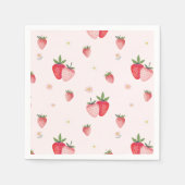Serviette En Papier Baby shower Motif de fraise rose HEIDI (Devant)