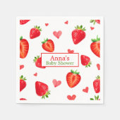 Serviette En Papier Baby shower Motif de fraises moderne (Devant)