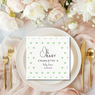 Serviette En Papier Baby shower Motif du coeur