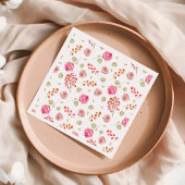 Serviette En Papier Baby shower Motif fleur sauvage