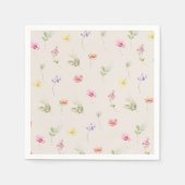 Serviette En Papier Baby shower motif Fleur sauvage aquarelle (Devant)