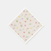 Serviette En Papier Baby shower motif Fleur sauvage aquarelle (Coin)