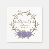 Serviette En Papier Baby shower mou de germe de fleurs (Devant)