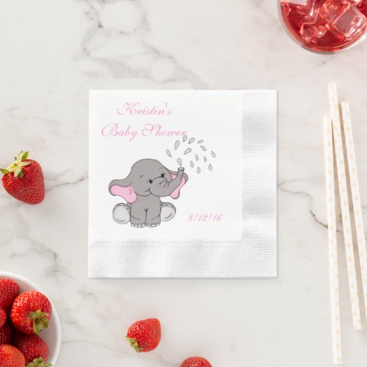 Serviette En Papier Baby Shower, Mouchoir en papier éléphant mignon (En situation)