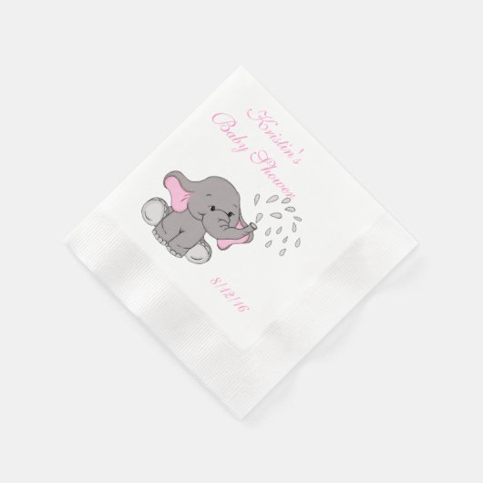 Serviette En Papier Baby Shower, Mouchoir en papier éléphant mignon (Coin)