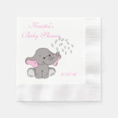 Serviette En Papier Baby Shower, Mouchoir en papier éléphant mignon (Devant)