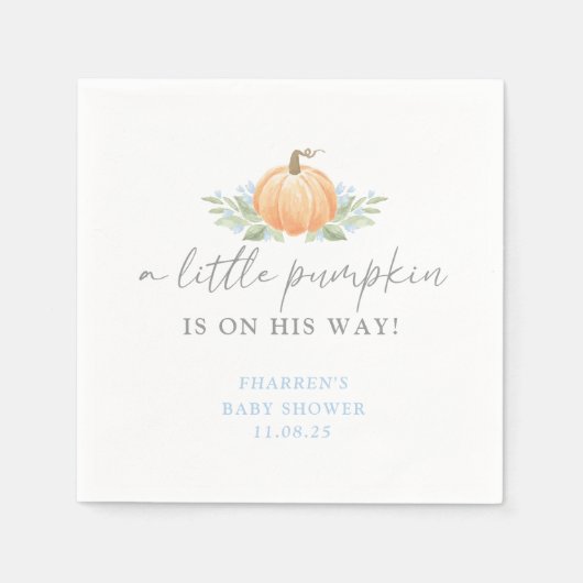 Serviette En Papier Baby shower Napkin | Un Petit Citrouille (Devant)