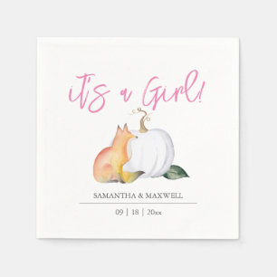 Serviette En Papier Baby shower Napkins Automne Citrouille bois