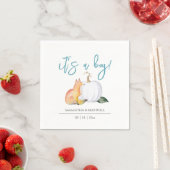 Serviette En Papier Baby shower Napkins Automne Citrouille bois (En situation)