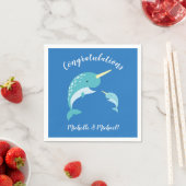 Serviette En Papier Baby shower Narval (En situation)