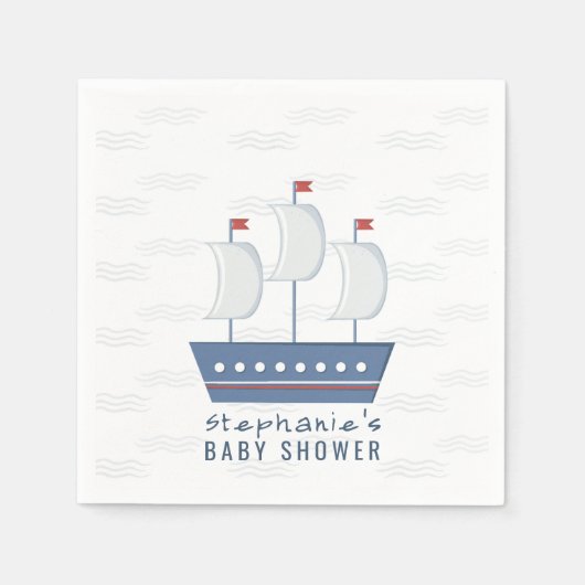 Serviette En Papier Baby shower Nautical Baby Boy (Devant)