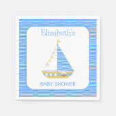 Serviette En Papier Baby shower Nautical Blue Stripe (Devant)