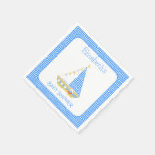 Serviette En Papier Baby shower Nautical Blue Stripe (Coin)