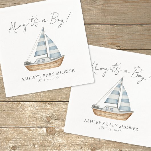 Serviette En Papier Baby shower Nautical Ocean Boy
