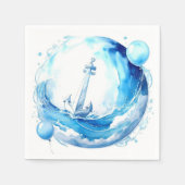 Serviette En Papier Baby shower Nautical Ocean Theme Boy (Devant)