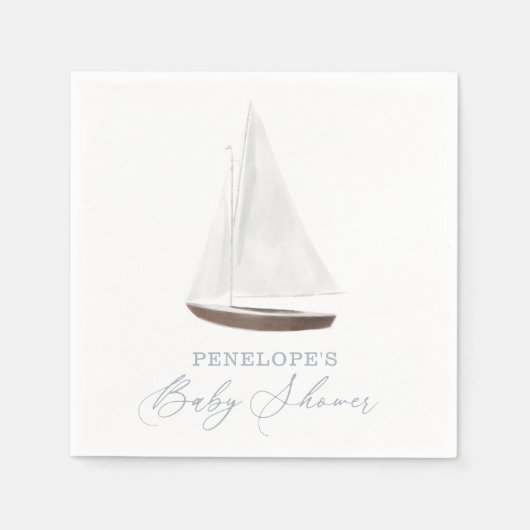 Serviette En Papier Baby shower nautique (Devant)