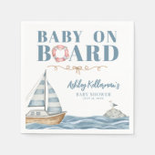 Serviette En Papier Baby shower nautique côtier (Devant)