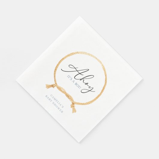 Serviette En Papier Baby shower nautique minimal Ahoy Boy's (Coin)