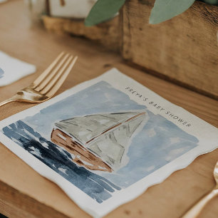 Serviette En Papier Baby shower nautique Personnalisé